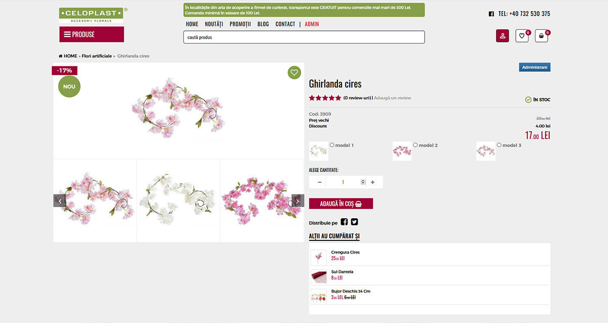 Celoplast - Online shop - Flori artificiale